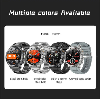 T-REX3 1000mAh Big Battery Smart Watch HD Bluetooth Call 1.7inch Large Sceen LED Flashlight Sports Waterproof Smartwatch Men