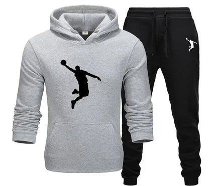 A new 2-piece set for men's casual sports hooded pullovers and sweatpants for outdoor jogging in Europe and America in 2025