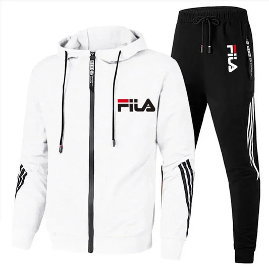 Spring/autumn Outdoor Zip-up Jacket + Sports Pants Jogging Set; Casual Basketball and Fitness Two-piece Set; High-end Fashionabl