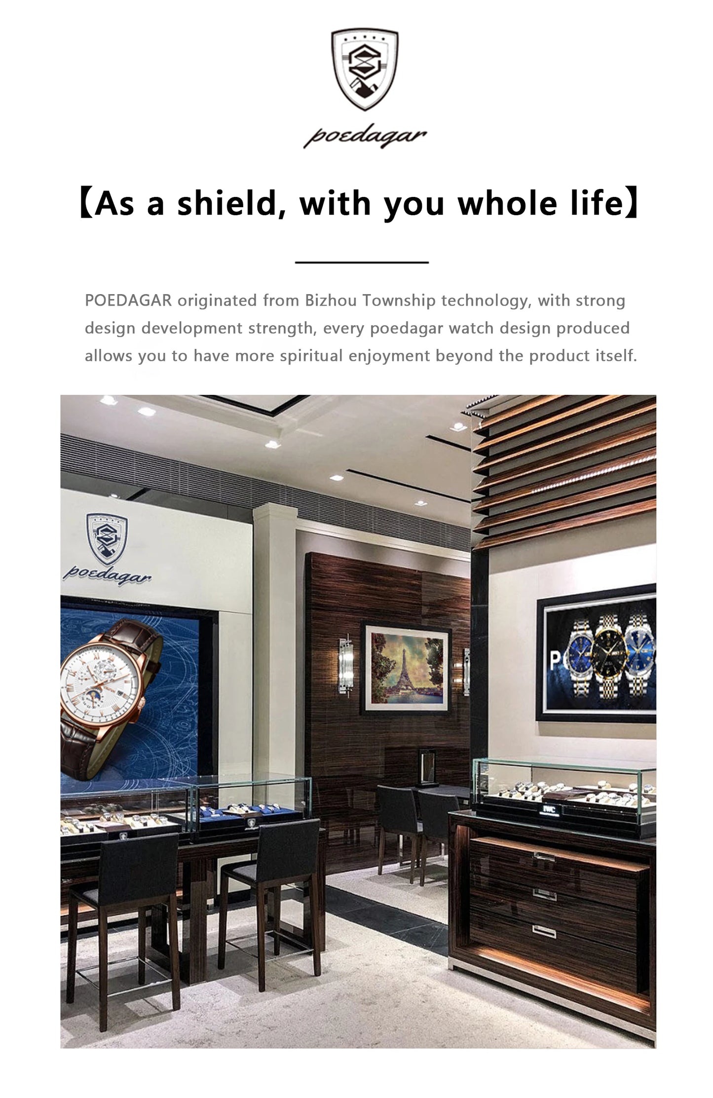 POEDAGAR Original Luxury Man Watch Date Luminous Waterproof Stainless Steel Men Wristwatch Fashion Business Quartz Men's Watches