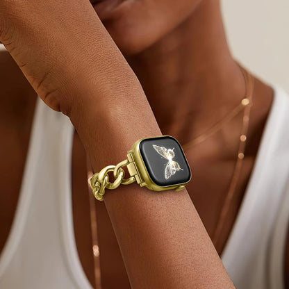 Metal Chain Link Compatible For Apple Watch Band Series Women Men Classic Watch Strap Replacement Accessories Smartwatch Bands