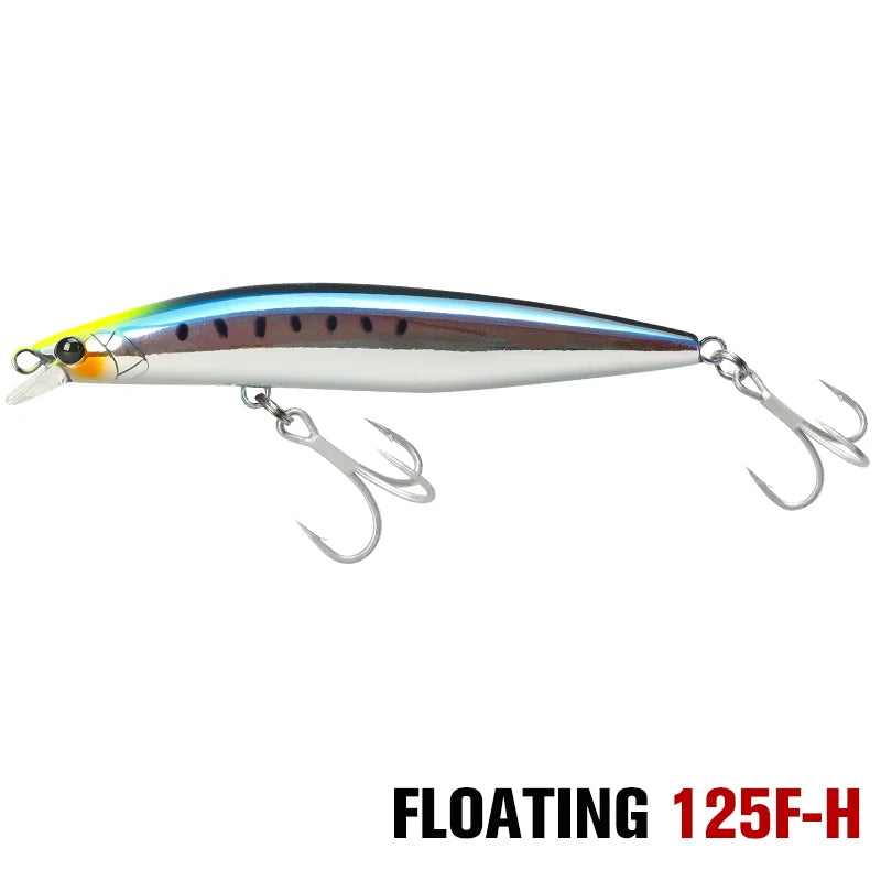 Ultra Long Casting Floating Minnow 125mm 25g High Strength Saltwater Seabass Artificial Hard Baits