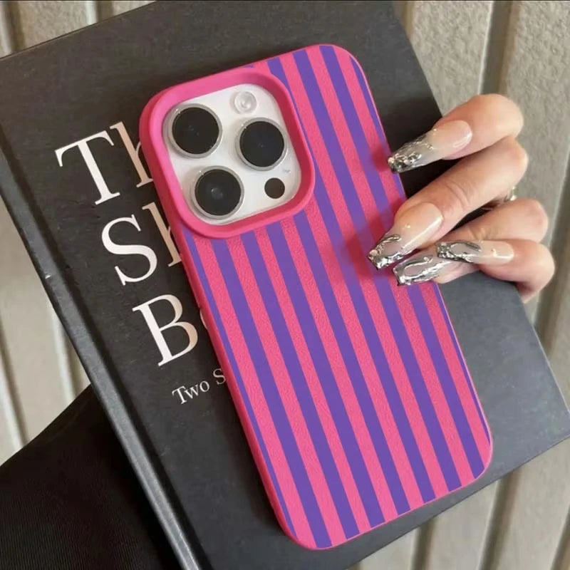 Minimalist Colorful Striped Texture Phone Case For iPhone 17 Air 16 Pro Max 15 14 Plus 13 12 11 Shockproof Silicone Back Cover
