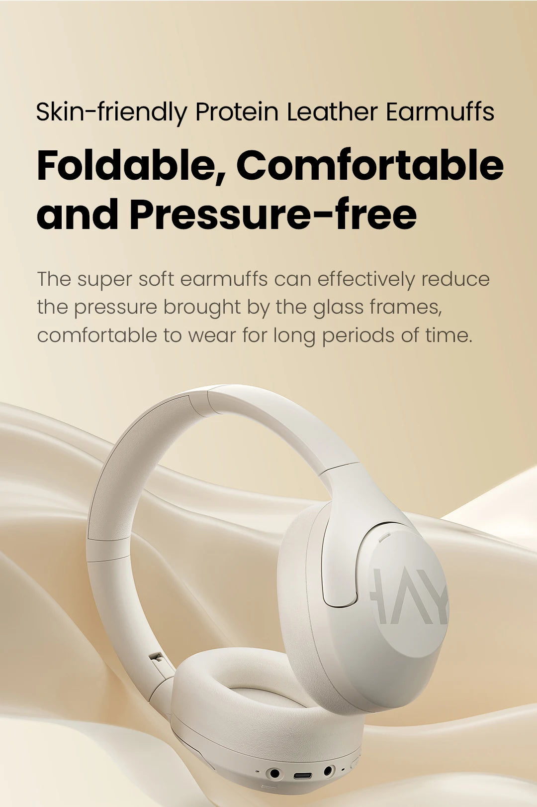 HAYLOU S30 ANC Headphones  Wireless Bluetooth 5.4 Hi-Res Headsets 43dB Adaptive Noise Cancelling Earphones 40mm Driver 80H