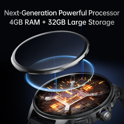 KUMI Watch X3 Pro Android 4G WiFi Smartwatch, 1.75" AMOLED, GPS, 200MP Camera, 32GB, Waterproof, Fitness Tracking Smart Watch