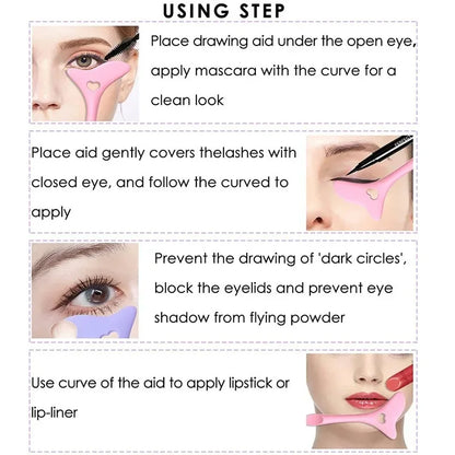 Multi-functional Eyeliner Stencil Wing Tips Silicone Eyeliner Aid Drawing Lipstick Wearing Aid Reusable Makeup Tools