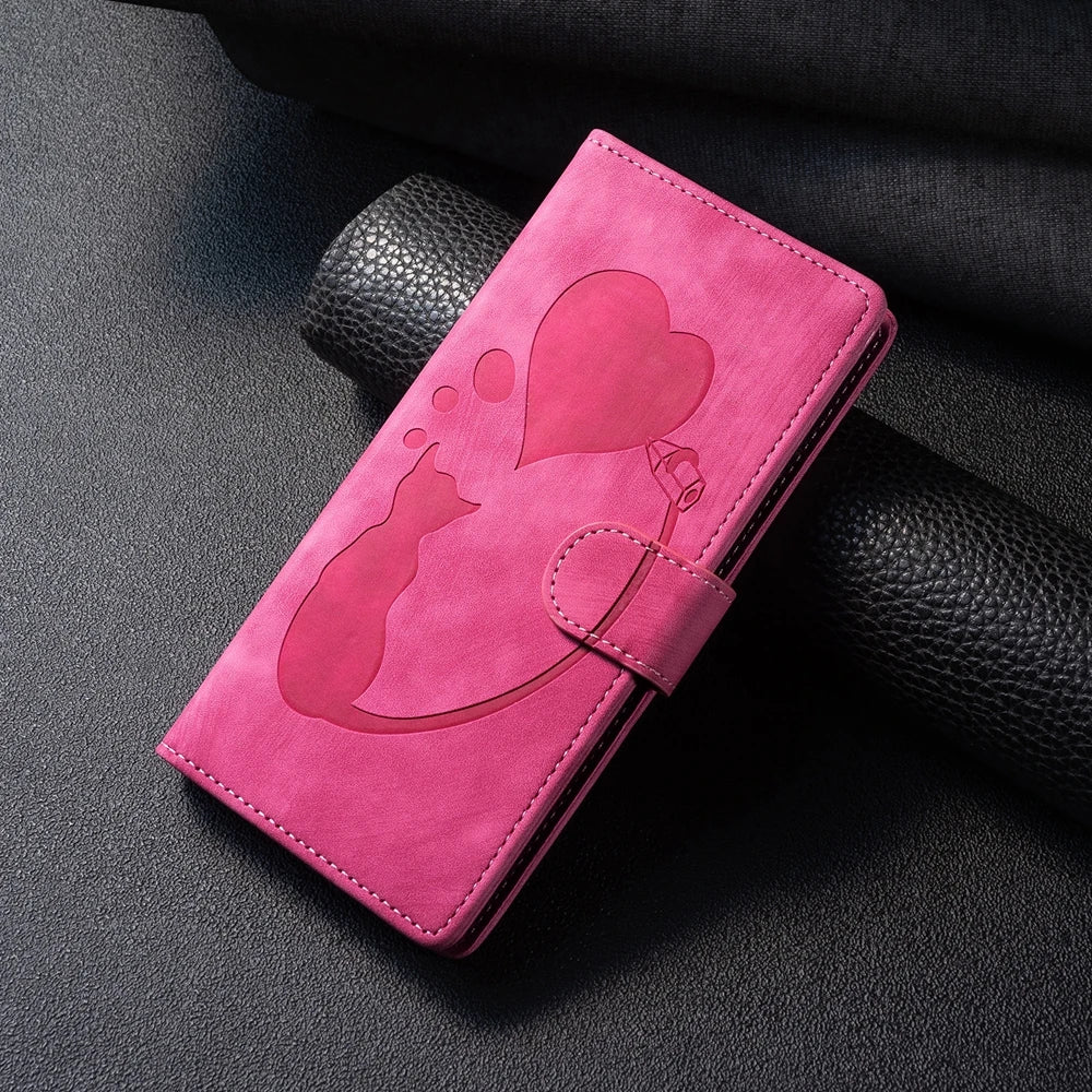 IPhone 17 Flip Case for Coque iPhone 15 16 14 13 12 11 Pro Max iPhon 15 Plus Cases Cute Cat Butterfly Leather Wallet Back Cover