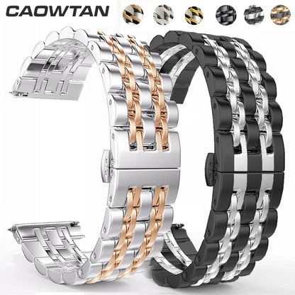 Samsung Galaxy Watch 3 4 5 45mm Gear S3 46mm 42mm Active2 40 44mm Stainless Steel Strap for Amazift BIP 2 GTR