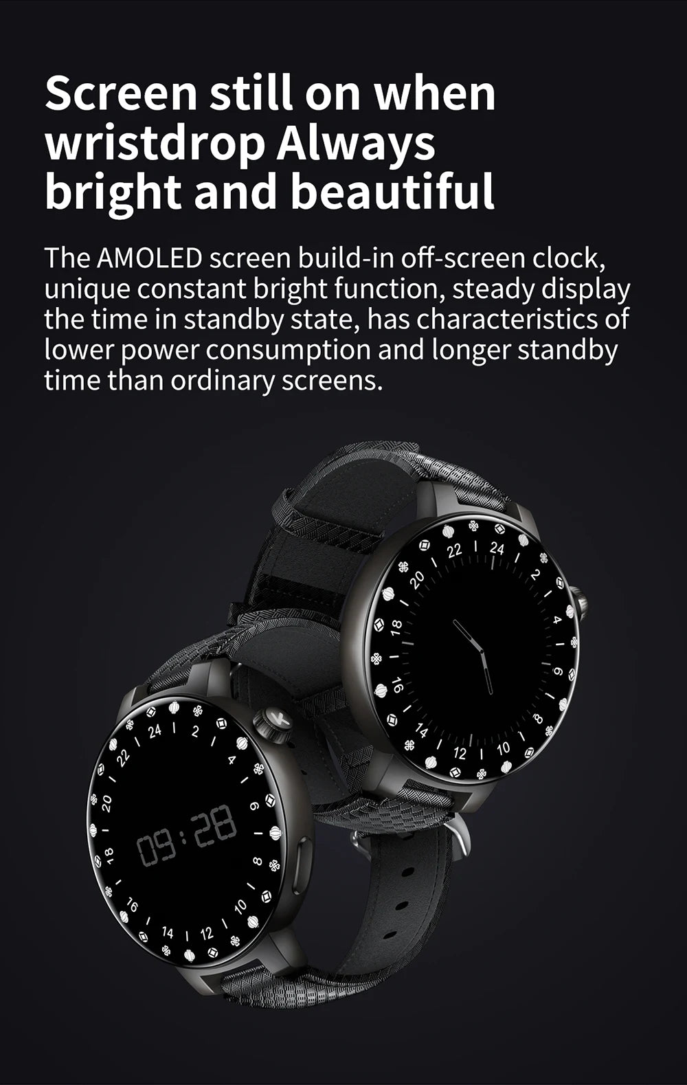 KUMI GT6 Pro 1.3" 360*360 AMOLED Smart watch 100+Sport Modes IP68 waterproof Bluetooth call Sleep Healthy Monitor for iOSAndroid