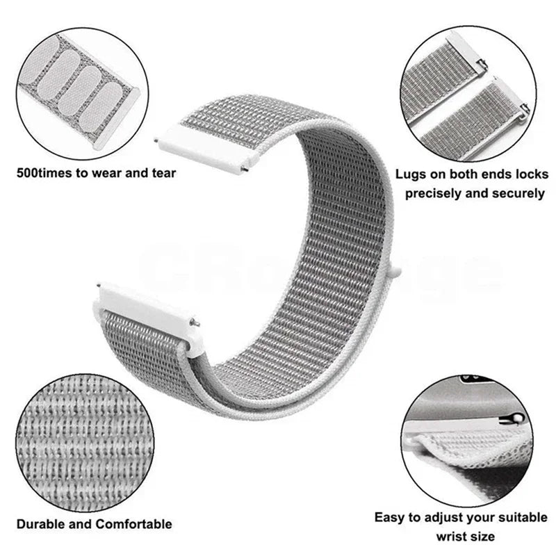 Nylon Loop band For Amazfit GTS 4/2/3pro/2e/GTS2 Mini/GTR 4 42mm/47mm/GTR2/2e/stratos belt bracelet Amazfit bip 20mm 22mm strap