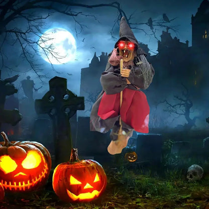 Halloween Talking Witch Decorations Hangings Witch Halloween Decorations Hangings Animated Witch With LED Eyes And Spooky Sounds