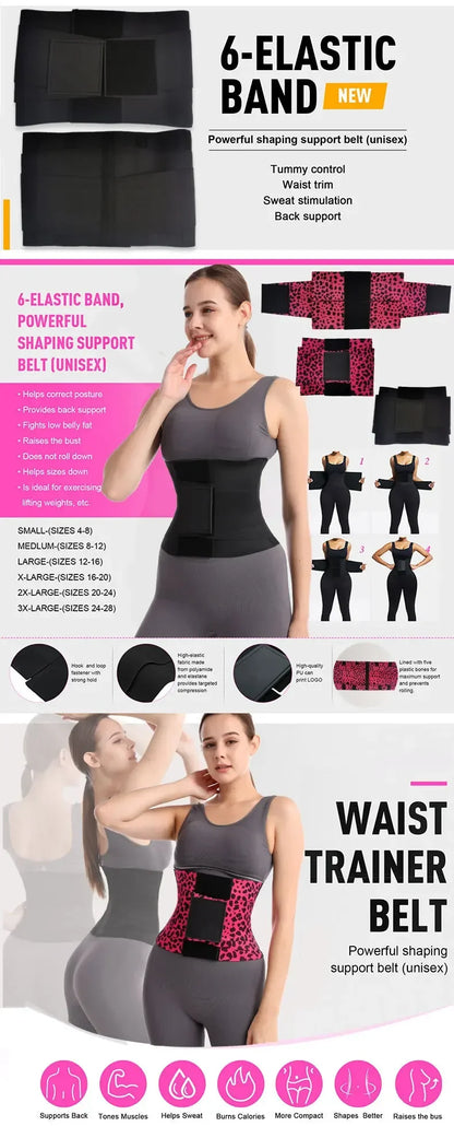 Belt Tummy Control Body Shaper with Triple Wrap Corset Workout Sweat Band Sports Slimmer Gym Girdle Shaper