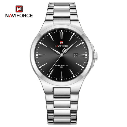 NAVIFORCE Original Design Fashion Men's Watches Stainless Steel Simple Calendar Male Waterproof Wristwatches Relogio Masculino