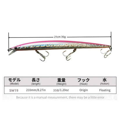 Minnow Longcast Jerkbait Fishing Lure 210mm 35G Off Shore Saltwater