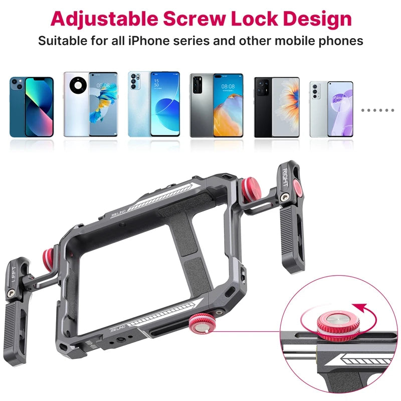 Phone Case Video Vlog Rig Handle For 5.4'' to 6.7'' iPhone X 11 12 13 14 Pro Max Android Phone Photography