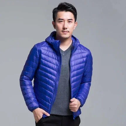 Plus Size Men Puffer Jacket Spring Winter Ultra Lightweight Packable Down Jacket Water Wind-Resistant Breathable Coat