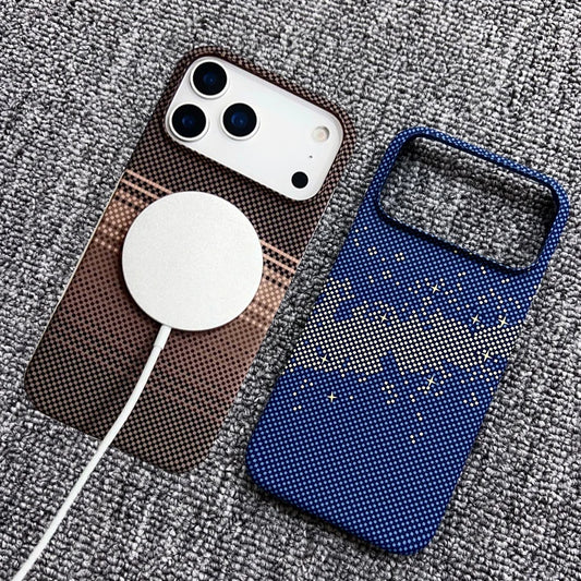 Wireless Charging Ultra Slim Carbon Fibre Case For iPhone 17 Air 16 15 14 13 12 Pro Max Plus for Magsafe Magnetic Rugged Cover