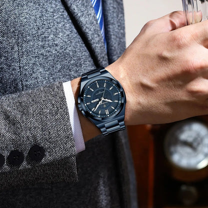 POEDAGAR Sport Original Men Clock Quartz Date Week Luxury Man Wristwatch Waterproof Luminous Stainless Steel Men's Watches Reloj