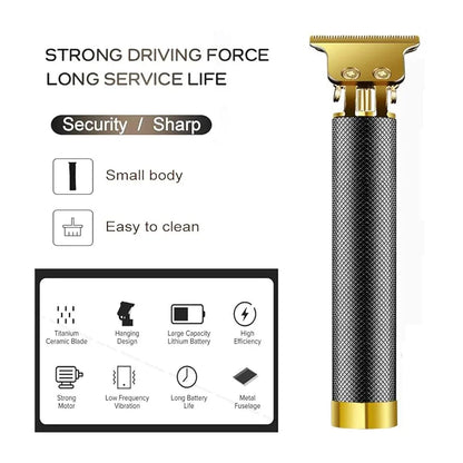 Vintage T9 Hair Clipper for Men USB Fast Charging Beard Trimmer T9 Haircut Machine Hair Cutting Clippers Kit with LCD Display