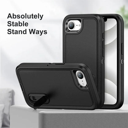 For iPhone 17 16e 16 15 14 13 12 11 Pro Max 2025 Heavy Duty Shockproof Anti-Scratch Rugged Protective with Kickstand Cover