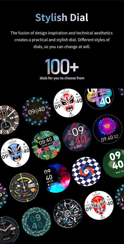 KUMI GT6 Pro 1.3" 360*360 AMOLED Smart watch 100+Sport Modes IP68 waterproof Bluetooth call Sleep Healthy Monitor for iOSAndroid