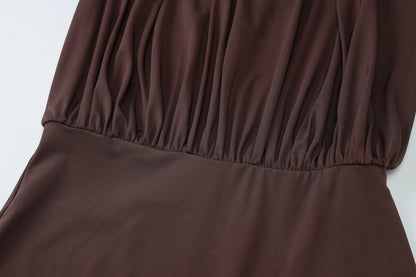 Dulzura Summer Fashion Sexy Halter Sleeveless Lace Up Backless Bodycon Mini Dress Women'S Solid Elegant Party Club Street Outfit