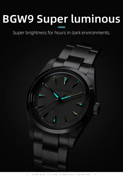 Hestur Luxury Men's Watch Automatic mechanical 36mm Miyoda 9015 15Bar Waterproof Vintage reloj hombre Sapphire Glass wrist Watch