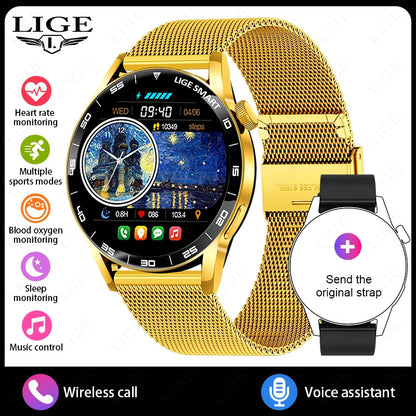 LIGE 2025 New Smartwatch Men For Android iOS Phone 1.38" HD Bluetooth Call Heart Rate Monitor Waterproof Sport Smart Watch Women