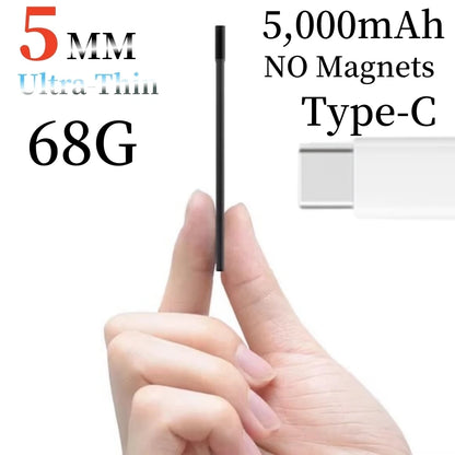 Ultra-Thin Magnetic Power Bank Ultra-Slim 8000mAh Charger , Mini Power Banks For Card Holder Wallet, For IPhone XIAOMI