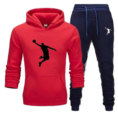 A new 2-piece set for men's casual sports hooded pullovers and sweatpants for outdoor jogging in Europe and America in 2025