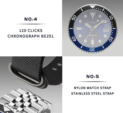 New CADISEN BGW9 Strong Glow Business Watch Diving Men's Automatic Watches Men Mechanical Wristwatch 200m Waterproof  Japan NH35