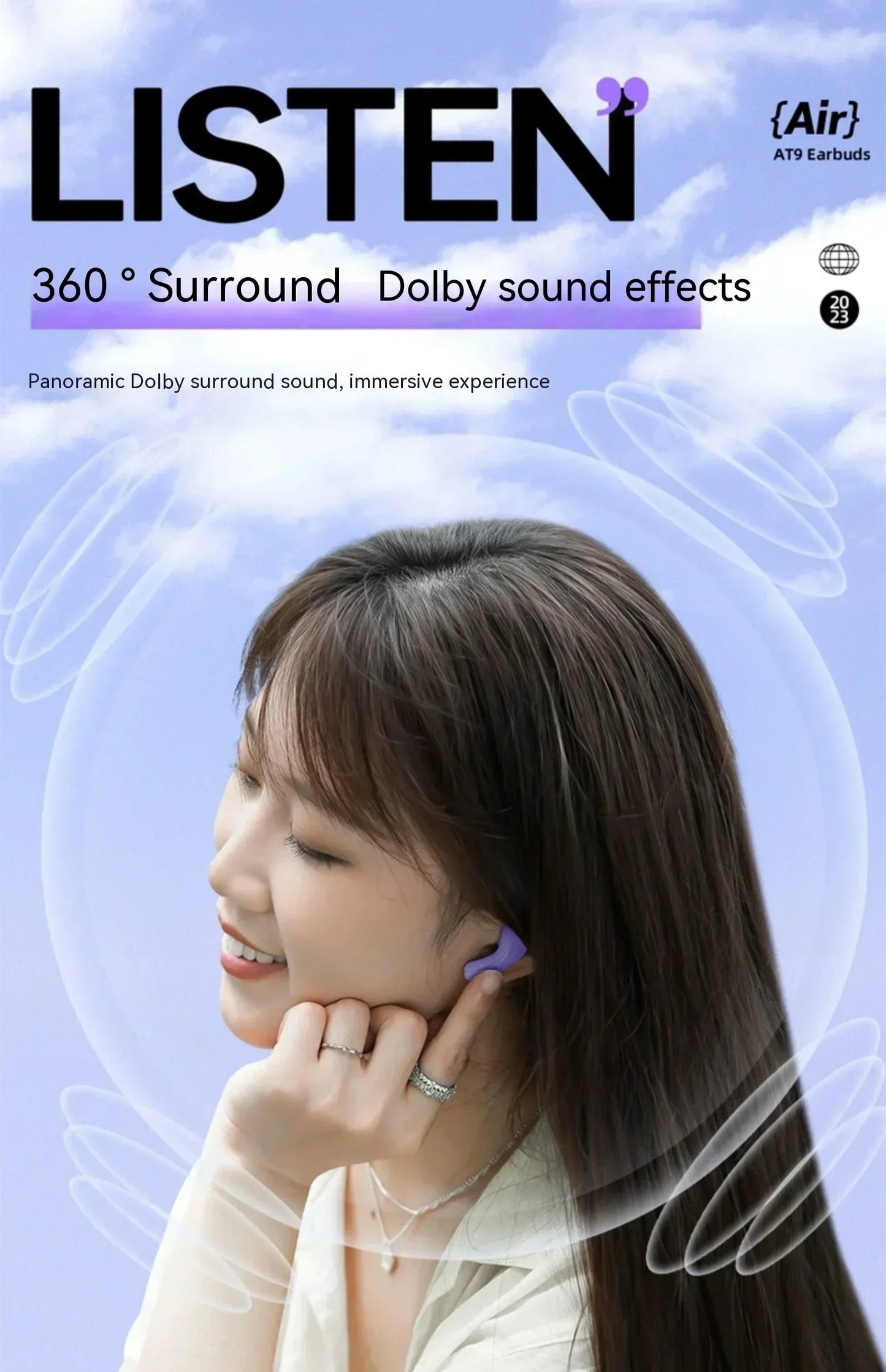 ACEFAST T9 Bluetooth Earphone Wireless IPX4 Waterproof Headset Gift 5.3 Stereo Surround Noise Reduction Hi Res Office Earbuds