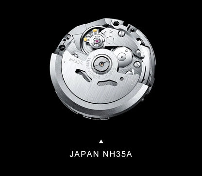 CADISEN Automatic Watch Men Luminous Stainless Steel Self-Wind Wristwatch NH35A Sapphire Waterproof Mesh Belt Mechanical Watch