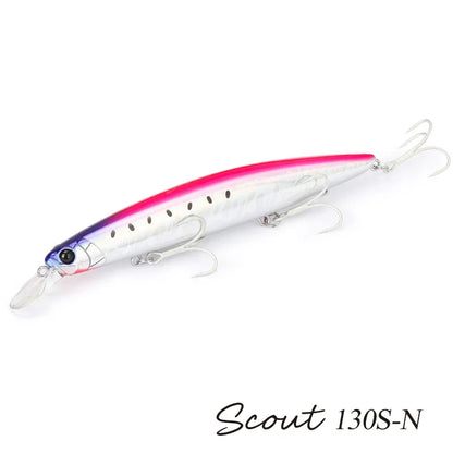 Sinking Minnow Fishing Lure SCOUT 130mm 24g Long Casting Seabass Flounder Artificial Large Sea Fishing Hard Baits