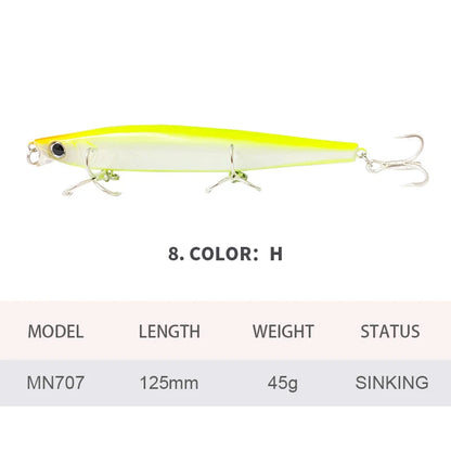 Lures Minnow Wobbler Long Casting Sinking Heavy Shot Artificial Hard Bait Fishing Accessories Decoy MN707