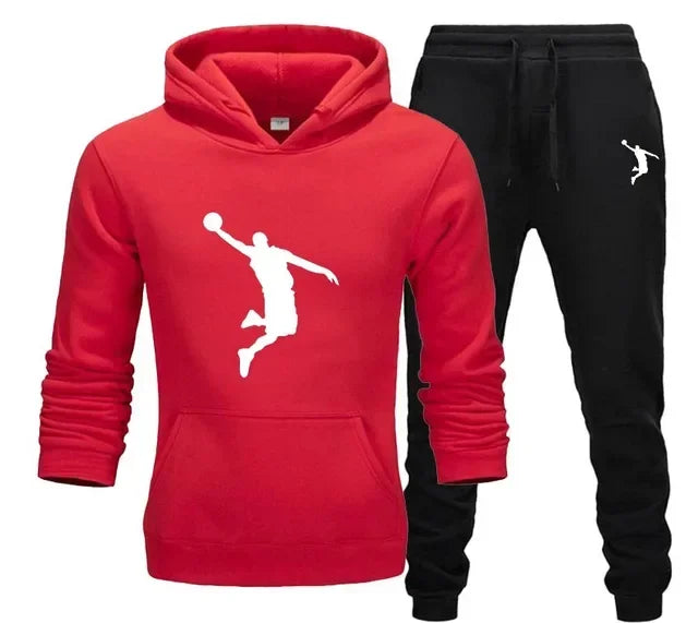 A new 2-piece set for men's casual sports hooded pullovers and sweatpants for outdoor jogging in Europe and America in 2025