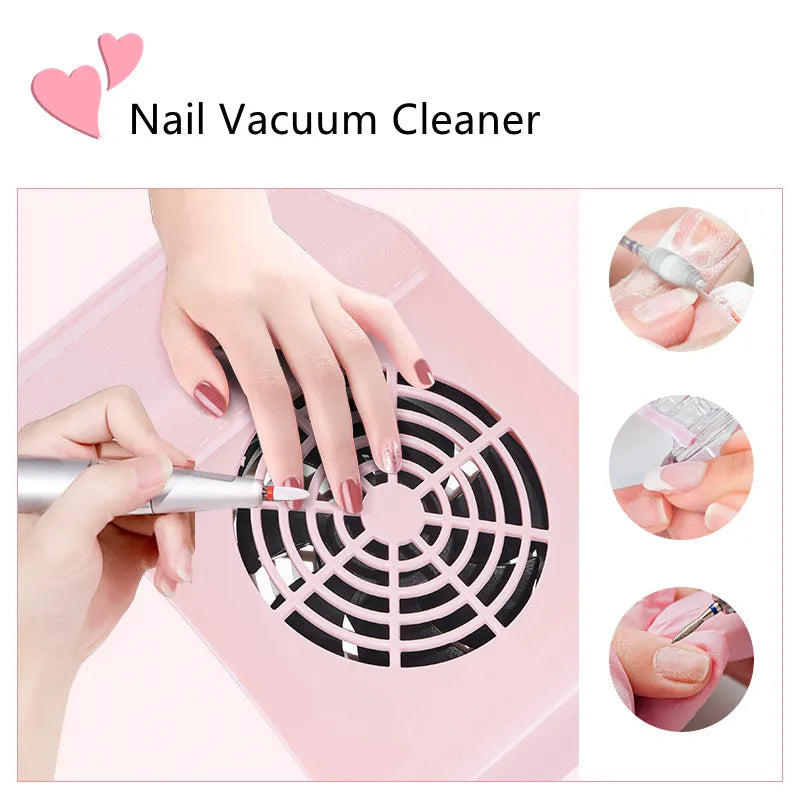 Nail Dust Collector Vacuum Cleaner Manicure Machine Tools Strong Power Low Noise Nail Art Tool Nail Vacuum Cleaner