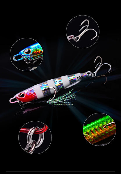 Metal Jig 10G - 60G Artificial Baits Hard Baits Vibrant Fishing Lures for Freshwater & Saltwater