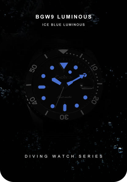 New CADISEN BGW9 Strong Glow Business Watch Diving Men's Automatic Watches Men Mechanical Wristwatch 200m Waterproof  Japan NH35