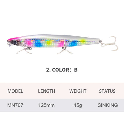 Lures Minnow Wobbler Long Casting Sinking Heavy Shot Artificial Hard Bait Fishing Accessories Decoy MN707