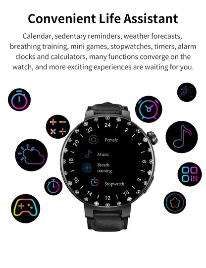 KUMI GT6 Pro 1.3" 360*360 AMOLED Smart watch 100+Sport Modes IP68 waterproof Bluetooth call Sleep Healthy Monitor for iOSAndroid
