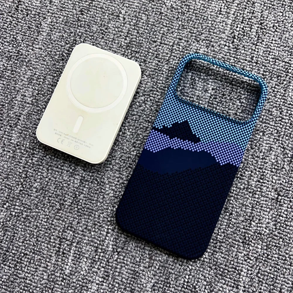 Wireless Charging Ultra Slim Carbon Fibre Case For iPhone 17 Air 16 15 14 13 12 Pro Max Plus for Magsafe Magnetic Rugged Cover