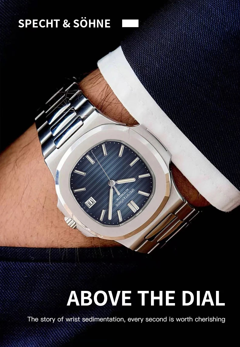 New Specht&Sohne Men's Watches Mechanical Watch Japan Miyota 8215 Movt Rose Gold Stainless Steel Classic 5711 Watch Waterproof