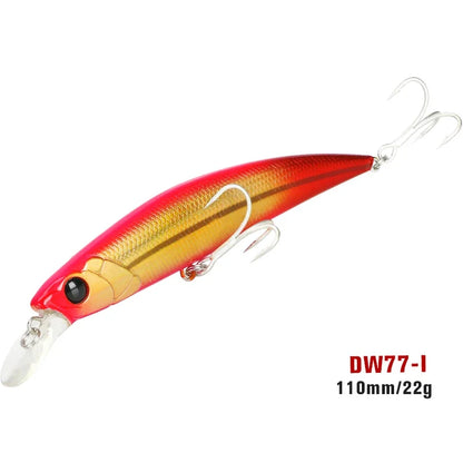 Sinking Minnow 110S DW77 110mm 22g Long Casting Fishing Lure Large Trout Seabass Sea Fishing Hard bait