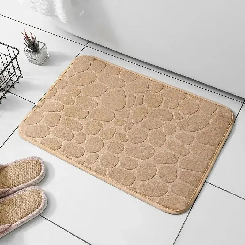 Fiber carpet, bathroom living room anti slip mat, pebble floor mat, household items - Japan 4 All