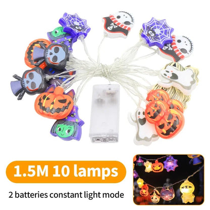 Halloween Party LED String Lights Ghost Pumpkin Spider Web Hanging Lamp For Halloween Home Indoor Outdoor Decoration Props 2024 - Japan 4 All