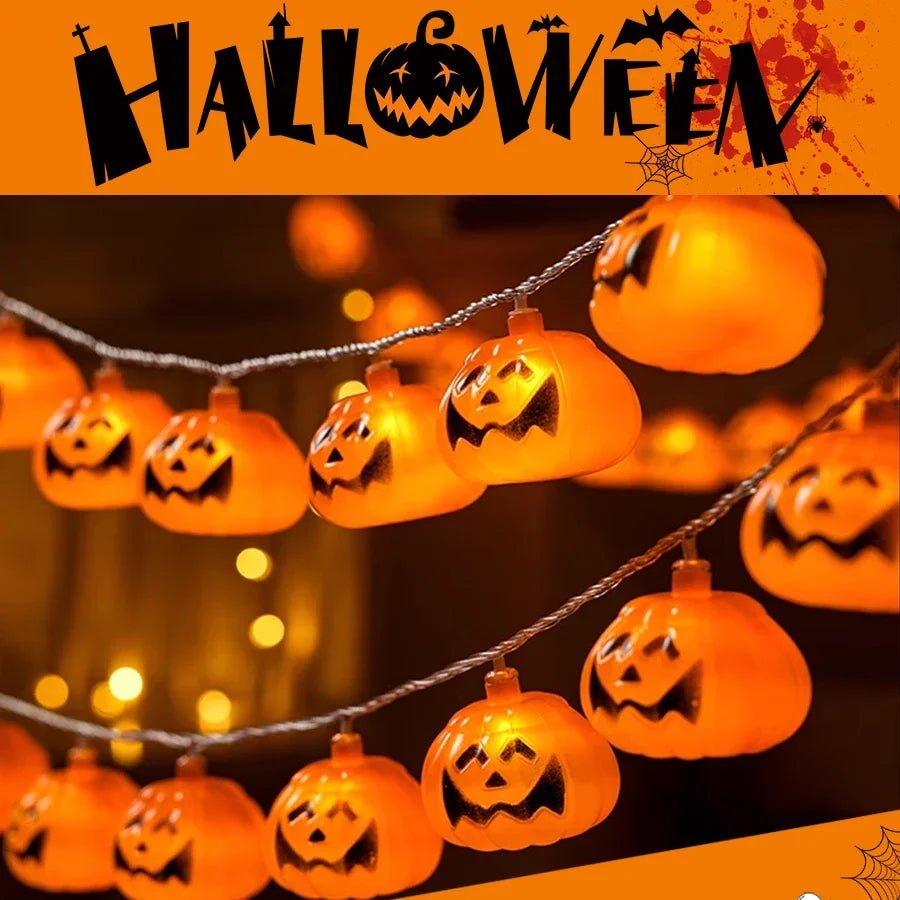 Halloween Party LED String Lights Ghost Pumpkin Spider Web Hanging Lamp For Halloween Home Indoor Outdoor Decoration Props 2024 - Japan 4 All