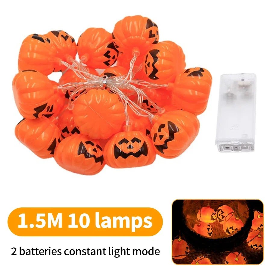 Halloween Party LED String Lights Ghost Pumpkin Spider Web Hanging Lamp For Halloween Home Indoor Outdoor Decoration Props 2024 - Japan 4 All