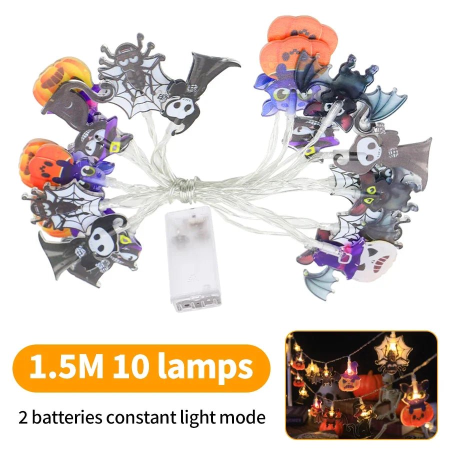 Halloween Party LED String Lights Ghost Pumpkin Spider Web Hanging Lamp For Halloween Home Indoor Outdoor Decoration Props 2024 - Japan 4 All