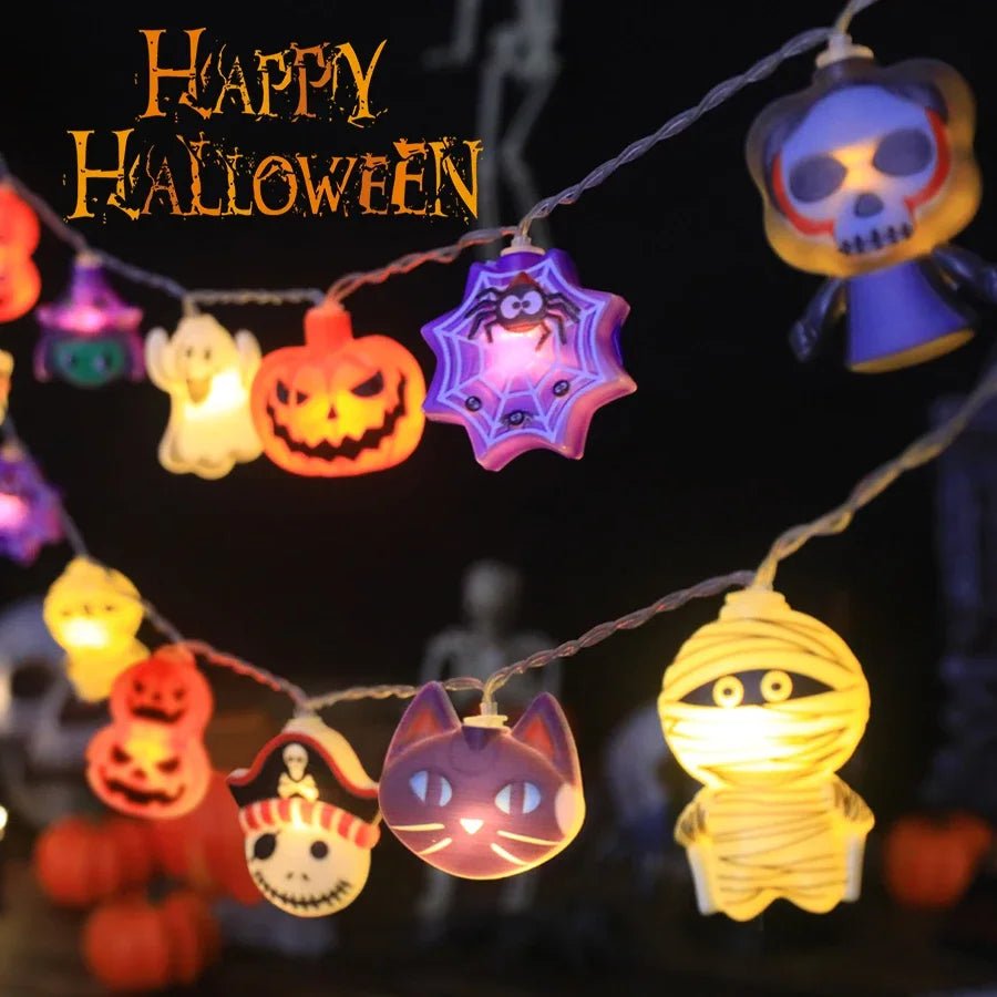 Halloween Party LED String Lights Ghost Pumpkin Spider Web Hanging Lamp For Halloween Home Indoor Outdoor Decoration Props 2024 - Japan 4 All